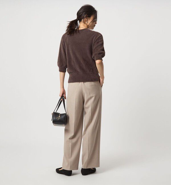 UNITED ARROWS green label relaxing「［size SHORT/TALLあり］ダブルクロス ワイド パンツ ウォッシャブル ストレッチ」|スラックス|