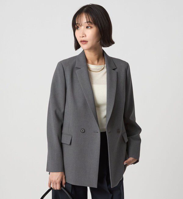 UNITED ARROWS green label relaxing「ダブルクロス ダブル ジャケット ウォッシャブル ストレッチ」|テーラードジャケット|