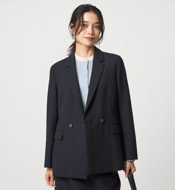 UNITED ARROWS green label relaxing「ダブルクロス ダブル ジャケット ウォッシャブル ストレッチ」|テーラードジャケット|