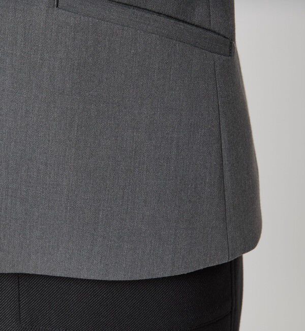 UNITED ARROWS green label relaxing「ダブルクロス ノーラペル ジャケット ウォッシャブル ストレッチ」|ノーカラージャケット|