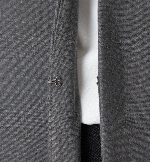 UNITED ARROWS green label relaxing「ダブルクロス ノーラペル ジャケット ウォッシャブル ストレッチ」|ノーカラージャケット|