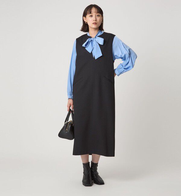 UNITED ARROWS green label relaxing「［size SHORTあり］カルゼ キーネック ジャンパースカート」|ジャンパースカート|