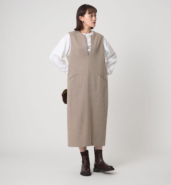 UNITED ARROWS green label relaxing「［size SHORTあり］カルゼ キーネック ジャンパースカート」|ジャンパースカート|