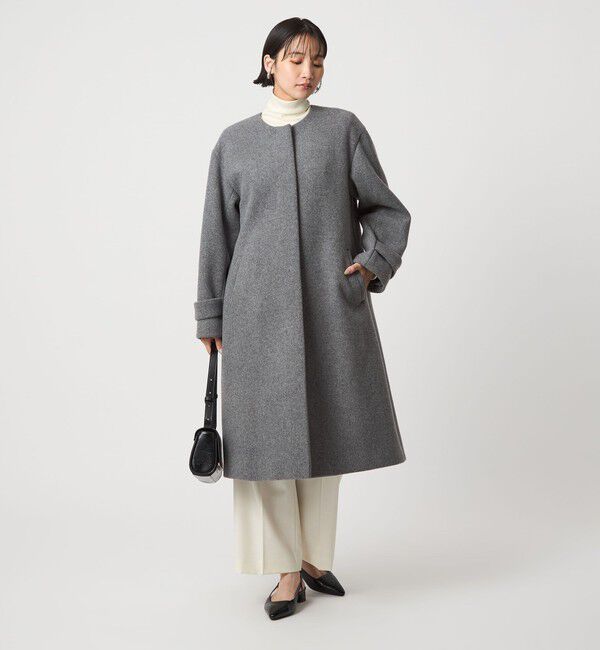 UNITED ARROWS green label relaxing「［size SHORTあり］SENTDALE WOOL セントデールウール ノーカラー コート」|ノーカラーコート|