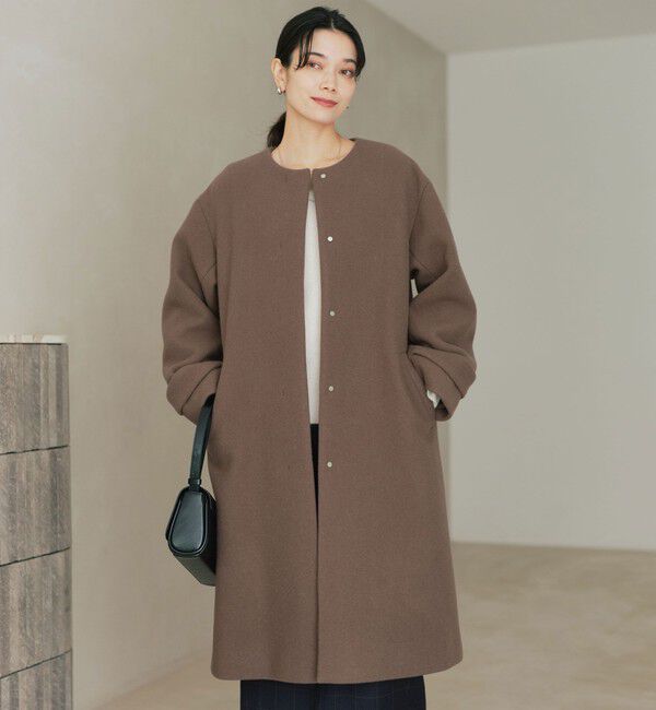 UNITED ARROWS green label relaxing「［size SHORTあり］SENTDALE WOOL セントデールウール ノーカラー コート」|ノーカラーコート|