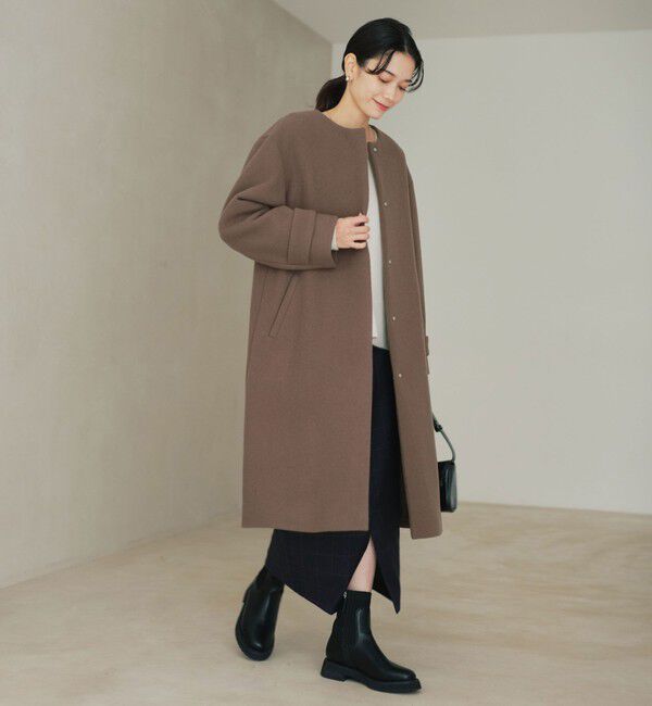 UNITED ARROWS green label relaxing「［size SHORTあり］SENTDALE WOOL セントデールウール ノーカラー コート」|ノーカラーコート|