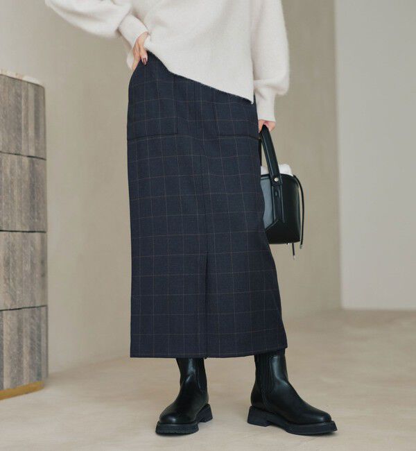 UNITED ARROWS green label relaxing「［size SHORT/TALLあり］キチントボトムス サキソニー Iライン スリム スカート」|タイト|