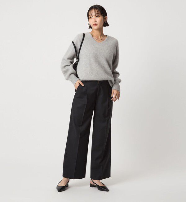 UNITED ARROWS green label relaxing「［size SHORT/TALLあり］キチントボトムス サキソニー ワイド パンツ」|スラックス|