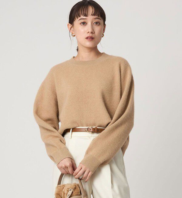 UNITED ARROWS green label relaxing「FOXブレンド ラメ フォルム ドルマン ニット プルオーバー」|ニット・セーター|BEIGE