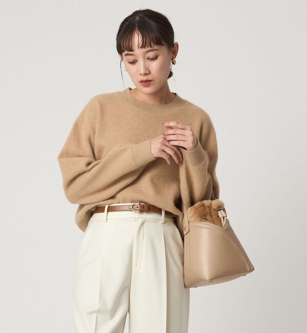 UNITED ARROWS green label relaxing「FOXブレンド ラメ フォルム ドルマン ニット プルオーバー」|ニット・セーター|