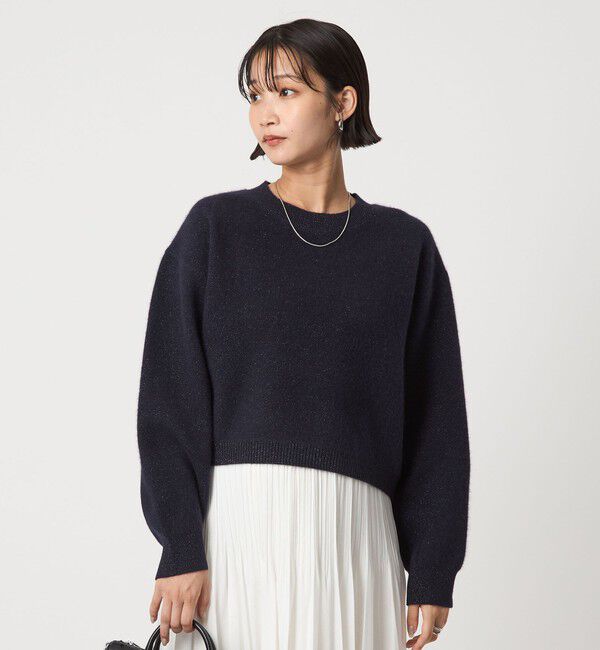 UNITED ARROWS green label relaxing「FOXブレンド ラメ フォルム ドルマン ニット プルオーバー」|ニット・セーター|