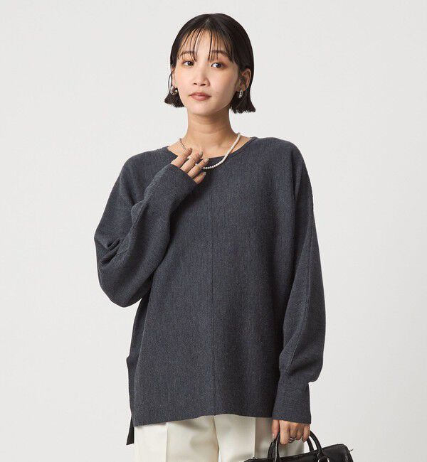 UNITED ARROWS green label relaxing「ウール スムース ワイド ニット プルオーバー ウォッシャブル」|ニット・セーター|