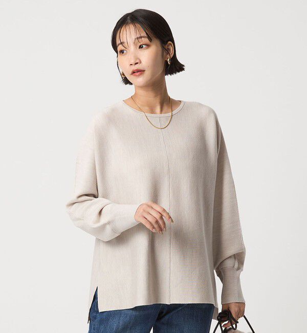 UNITED ARROWS green label relaxing「ウール スムース ワイド ニット プルオーバー ウォッシャブル」|ニット・セーター|