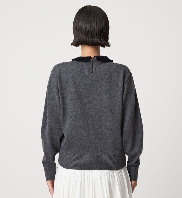 UNITED ARROWS green label relaxing「ベロア エリ 2WAY ニット プルオーバー ウォッシャブル」|ニット・セーター|