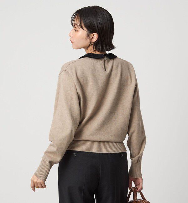 UNITED ARROWS green label relaxing「ベロア エリ 2WAY ニット プルオーバー ウォッシャブル」|ニット・セーター|