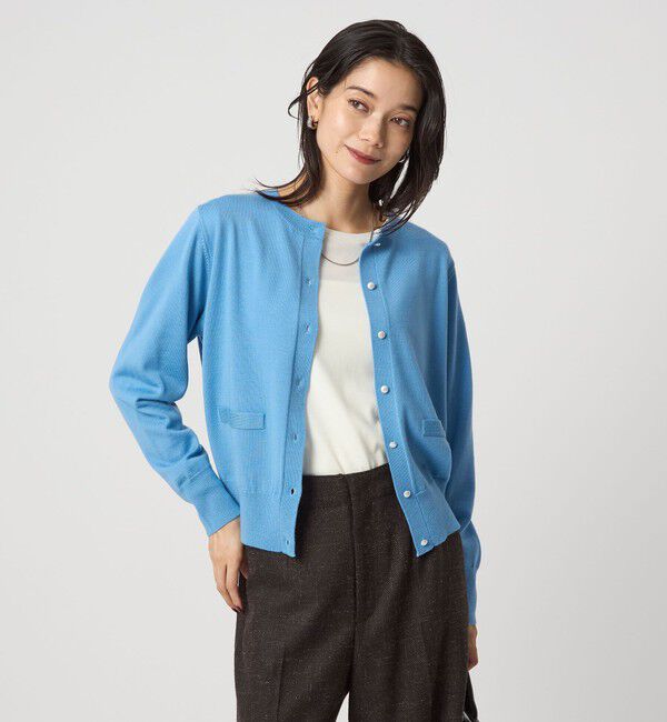 UNITED ARROWS green label relaxing「ウール クルーネック カーディガン ウォッシャブル」|カーディガン|COBALT