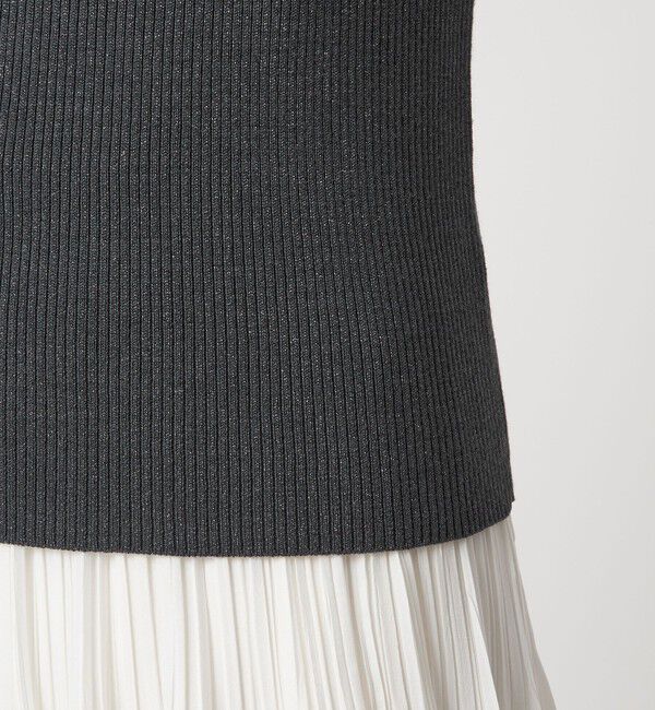 UNITED ARROWS green label relaxing「ラメ リブ ボトルネック ニット プルオーバー ウォッシャブル」|ニット・セーター|