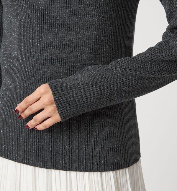 UNITED ARROWS green label relaxing「ラメ リブ ボトルネック ニット プルオーバー ウォッシャブル」|ニット・セーター|