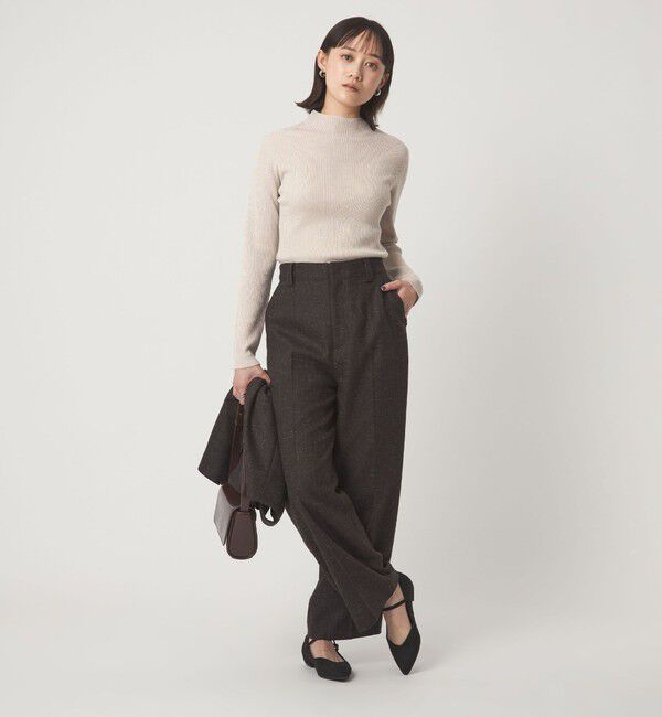 UNITED ARROWS green label relaxing「ラメ リブ ボトルネック ニット プルオーバー ウォッシャブル」|ニット・セーター|