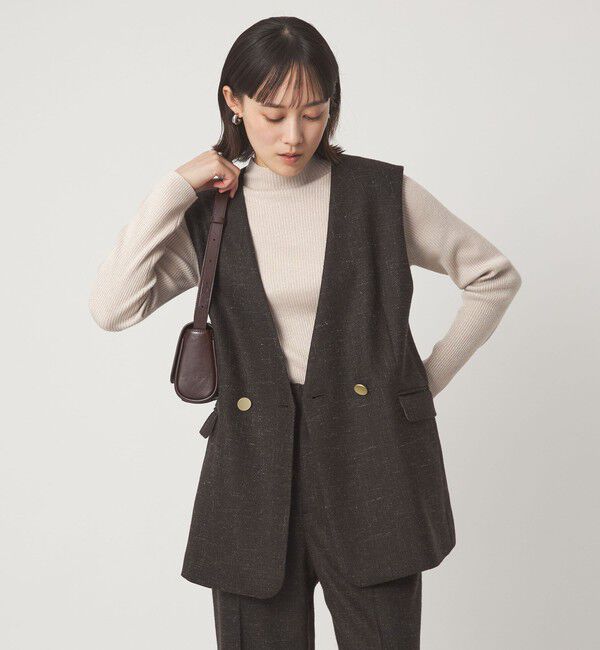 UNITED ARROWS green label relaxing「ラメ リブ ボトルネック ニット プルオーバー ウォッシャブル」|ニット・セーター|