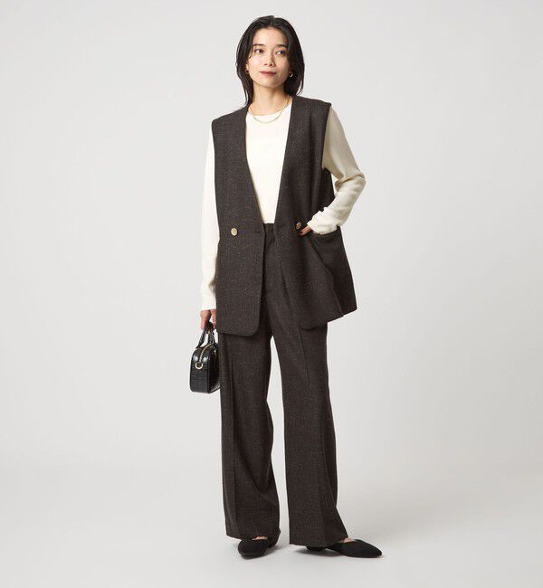 UNITED ARROWS green label relaxing「ウール リブ クルーネック ニット プルオーバー ウォッシャブル」|ニット・セーター|