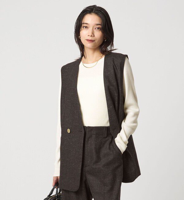 UNITED ARROWS green label relaxing「ウール リブ クルーネック ニット プルオーバー ウォッシャブル」|ニット・セーター|