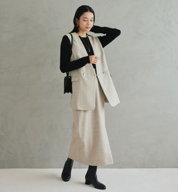 UNITED ARROWS green label relaxing「ウール リブ クルーネック ニット プルオーバー ウォッシャブル」|ニット・セーター|