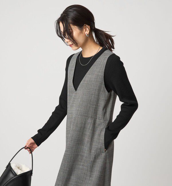 UNITED ARROWS green label relaxing「ウール リブ クルーネック ニット プルオーバー ウォッシャブル」|ニット・セーター|