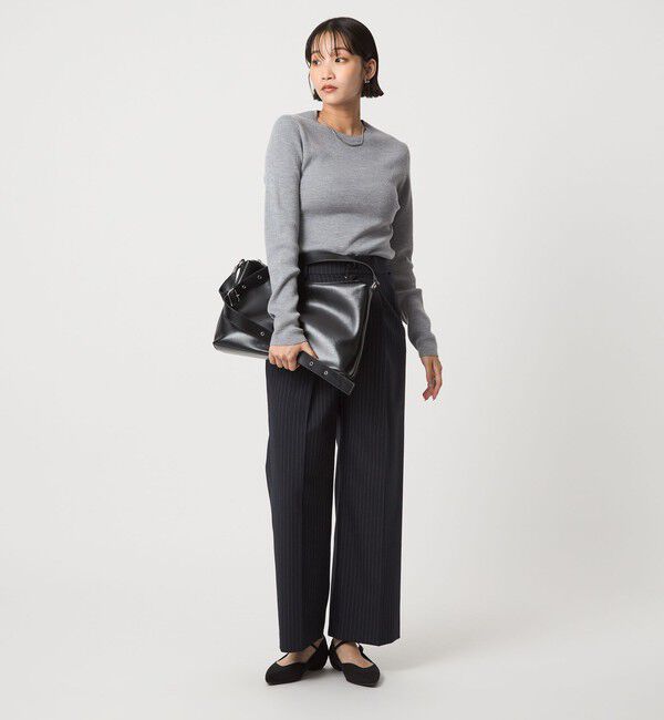 UNITED ARROWS green label relaxing「ウール リブ クルーネック ニット プルオーバー ウォッシャブル」|ニット・セーター|