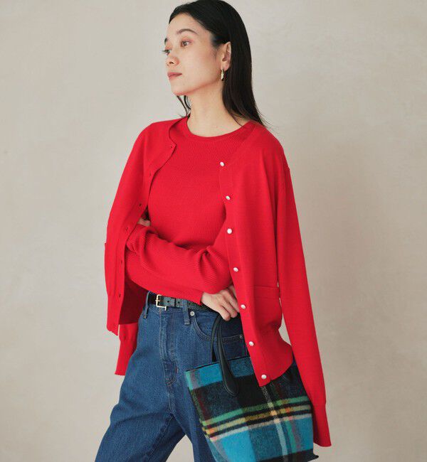 UNITED ARROWS green label relaxing「ウール リブ クルーネック ニット プルオーバー ウォッシャブル」|ニット・セーター|