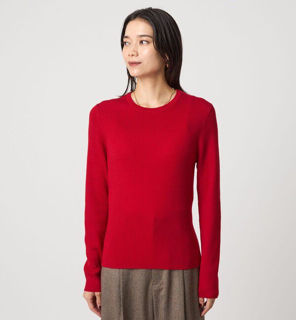 UNITED ARROWS green label relaxing「ウール リブ クルーネック ニット プルオーバー ウォッシャブル」|ニット・セーター|