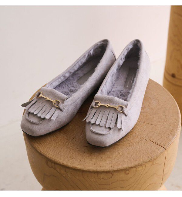 UNITED ARROWS green label relaxing「【WEB限定】ウォーム キルトビット フラットシューズ 撥水」|ローファー|LT.GRAY