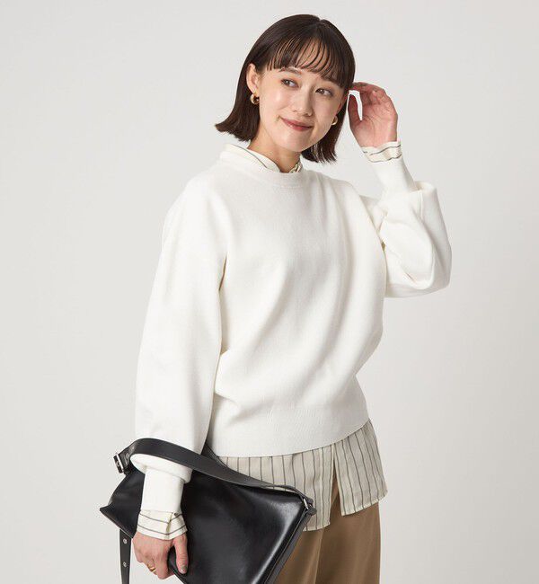 UNITED ARROWS green label relaxing「W/AC パフニット プルオーバー ウォッシャブル」|ニット・セーター|