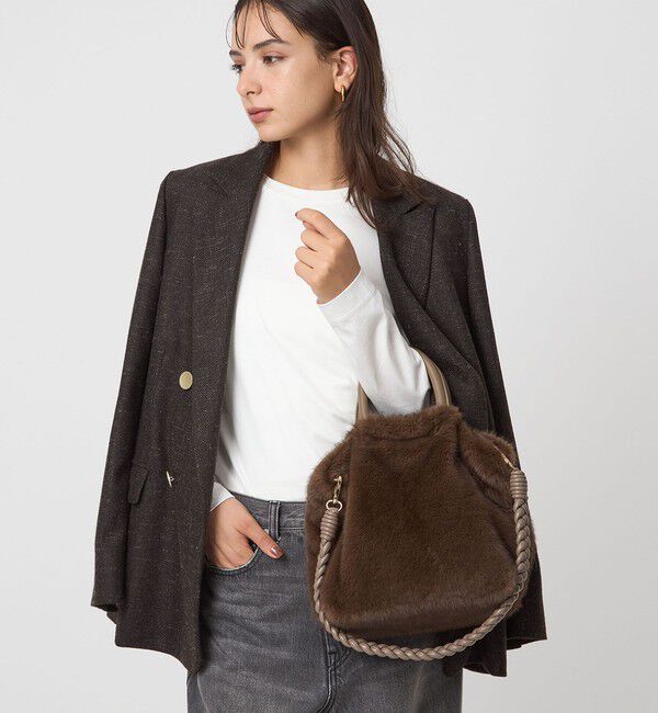 UNITED ARROWS green label relaxing「フェイクファー2WAY トートバッグ / ショルダーバッグ」|ショルダー・メッセンジャー|