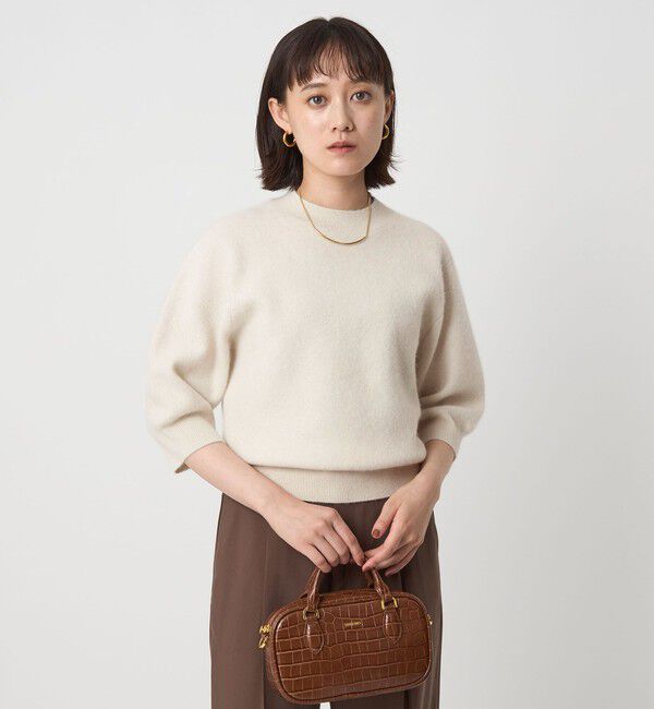 UNITED ARROWS green label relaxing「FOXブレンド ハーフスリーブ プルオーバー ニット」|ニット・セーター|