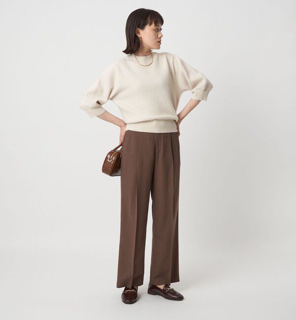 UNITED ARROWS green label relaxing「FOXブレンド ハーフスリーブ プルオーバー ニット」|ニット・セーター|