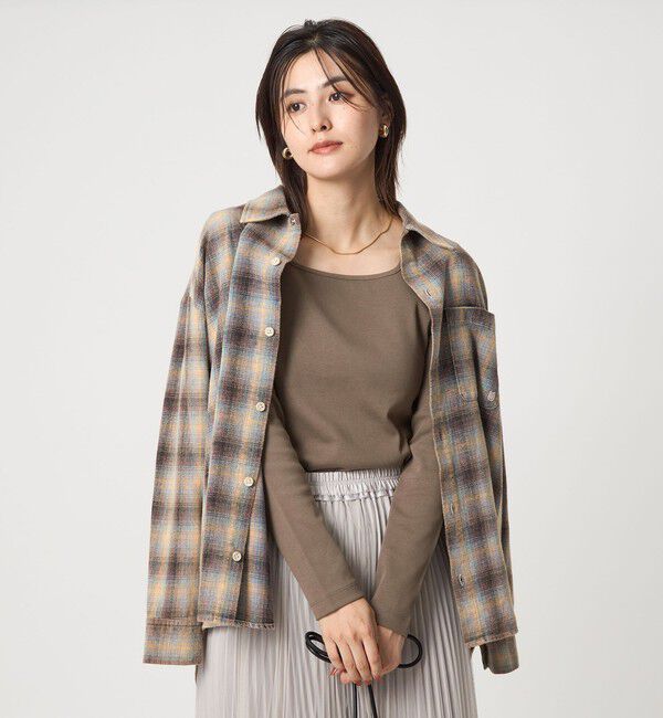 UNITED ARROWS green label relaxing「デコルテ フライス ロングスリーブ プルオーバー」|Tシャツ・カットソー|