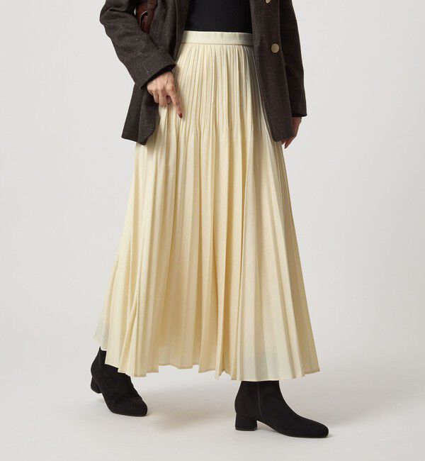 UNITED ARROWS green label relaxing「シアー プリーツ スカート」|フレア|