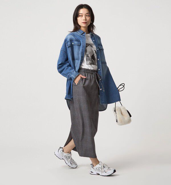 UNITED ARROWS green label relaxing「［size SHORTあり］ツイードライク スカート マシンウォッシャブル 帯電防止」|タイト|