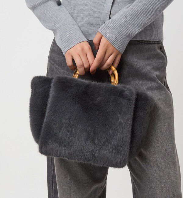 UNITED ARROWS green label relaxing「2WAY バンブーハンドル フェイクファー トートバッグ」|ショルダー・メッセンジャー|