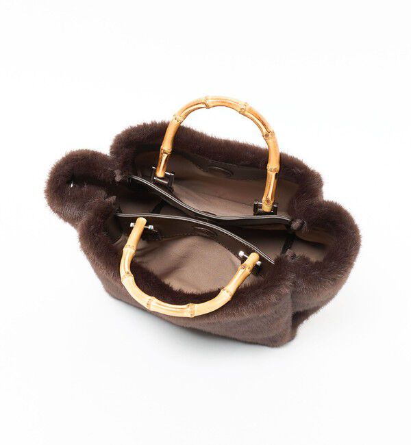 UNITED ARROWS green label relaxing「2WAY バンブーハンドル フェイクファー トートバッグ」|ショルダー・メッセンジャー|