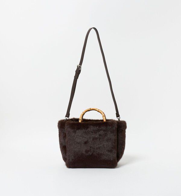 UNITED ARROWS green label relaxing「2WAY バンブーハンドル フェイクファー トートバッグ」|ショルダー・メッセンジャー|