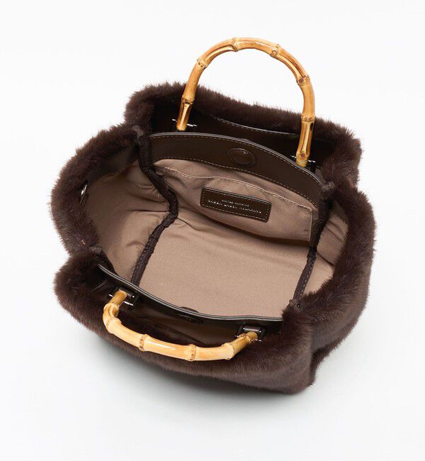 UNITED ARROWS green label relaxing「2WAY バンブーハンドル フェイクファー トートバッグ」|ショルダー・メッセンジャー|