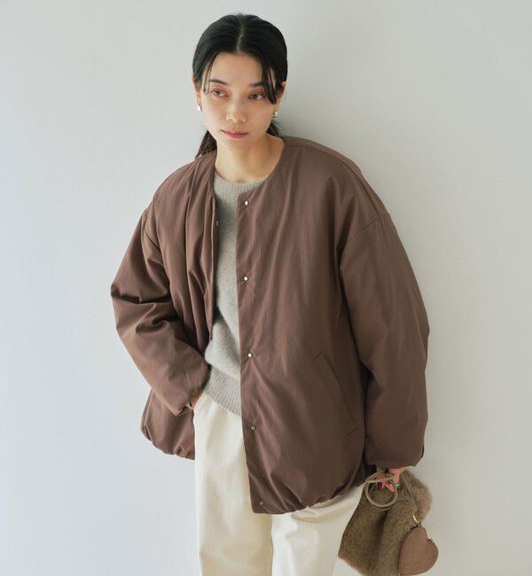 UNITED ARROWS green label relaxing「［size SHORTあり］パフィー ノーカラー ブルゾン 撥水 保温性 ウォッシャブル」|ブルゾン・スタジャン|
