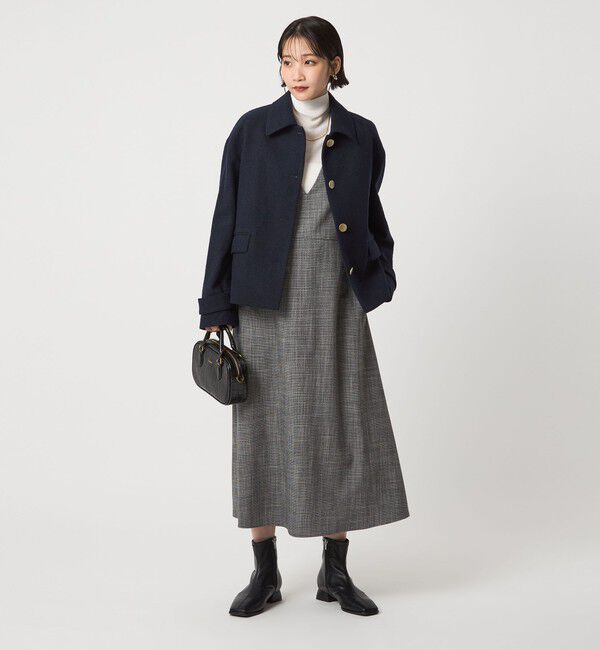 UNITED ARROWS green label relaxing「ヘリンボーン 襟付き ショート ジャケット コート」|その他|