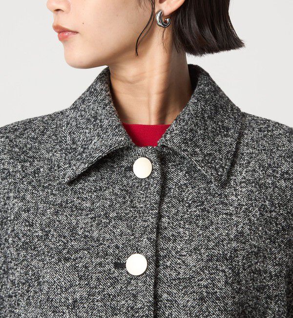 UNITED ARROWS green label relaxing「ヘリンボーン 襟付き ショート ジャケット コート」|その他|
