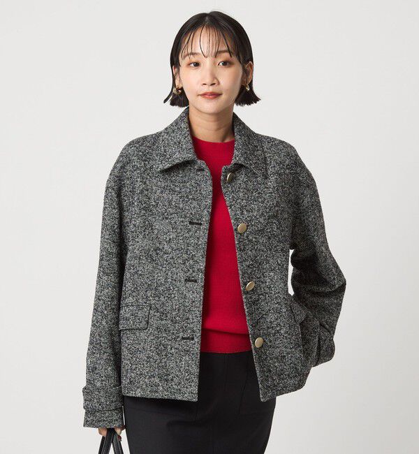 UNITED ARROWS green label relaxing「ヘリンボーン 襟付き ショート ジャケット コート」|その他|