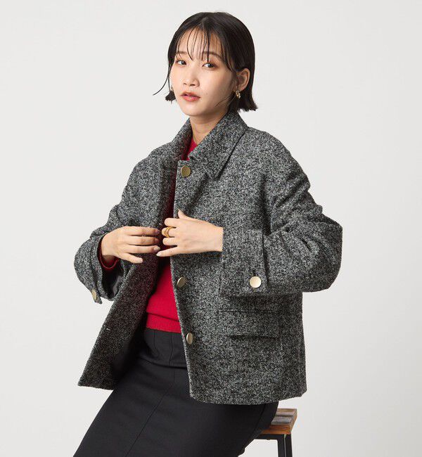 UNITED ARROWS green label relaxing「ヘリンボーン 襟付き ショート ジャケット コート」|その他|