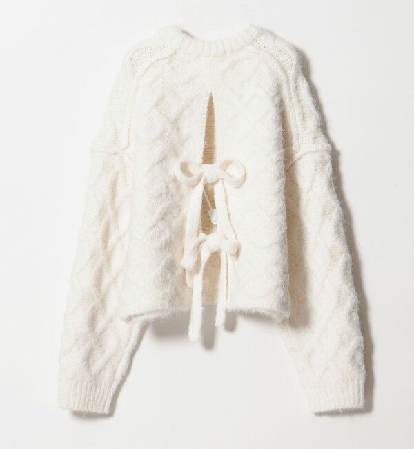 EMMEL REFINES「＜EMMEL REFINES＞EM バックリボン ケーブルニット プルオーバー」|ニット・セーター|