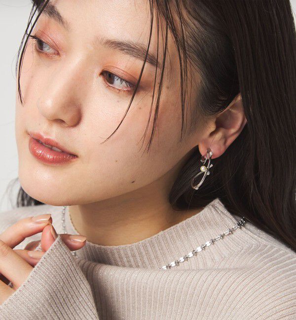 UNITED ARROWS green label relaxing「ドロップフープ イヤリング」|イヤリング|SILVER